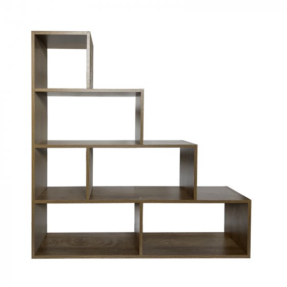 Stufenregal in Eiche Holzoptik Raumteiler Bücherregal 114 x 114 x 30 cm vielseitig einsetzba 