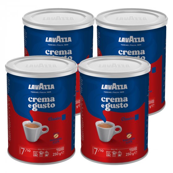 Lavazza Crema e Gusto Classico gemahlener Kaffee 250g 4er Pack 