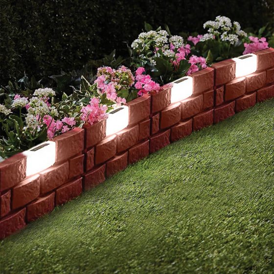 Beeteinfassung Nessa Solar Steinmauer 4-teilig Terracotta 