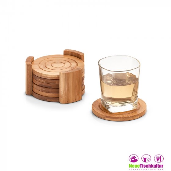Glasuntersetzer-Set 7-teilig Bambus 