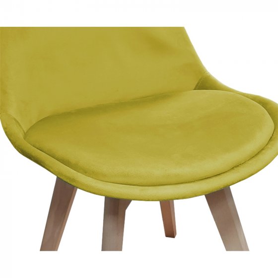 Stuhl Atlanta Velvet Uni 2er-Set Gelb