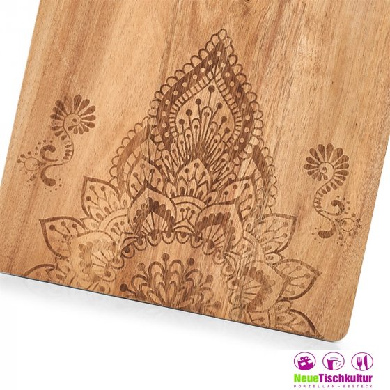 Schneide- und Servierbrett, Akazie mit Musterprint 