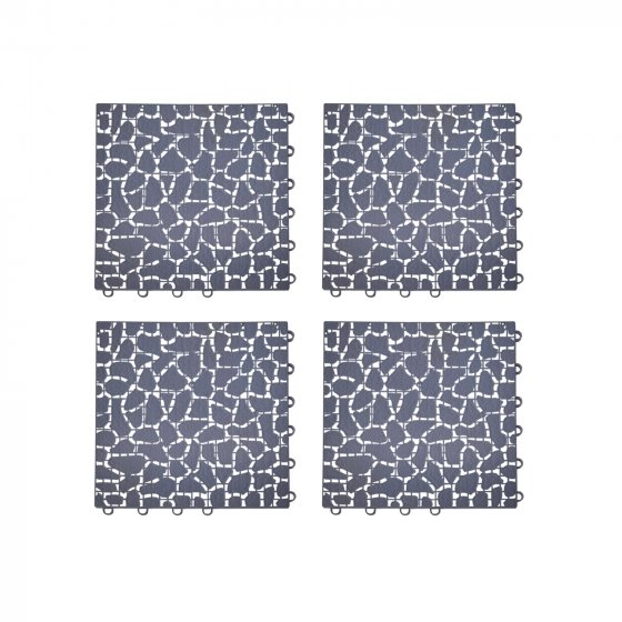 Kunststoff Bodenplatten 4er Set 30 x 30 cm Stecksystem wetterfest für Terrasse und Balkon