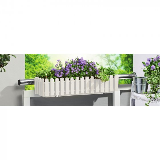 Blumenkasten mit Wasserspeicher Nessa 75 cm Weiß