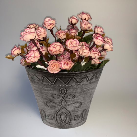 Blumentopf Nessa Ornamente Gold Silber 3er-Set 