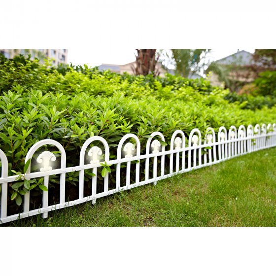 Beeteinfassung 960 cm Weiß Bögen mit Lichterkette 