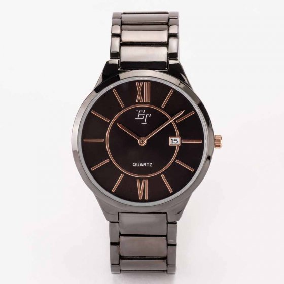 IHR GESCHENK: ULTRAFLACHE HERRENUHR „ONYX“ 