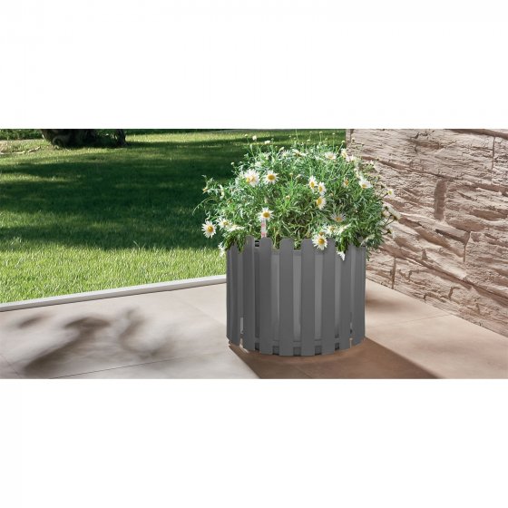 Blumentopf mit Wasserspeicher Nessa rund grau 