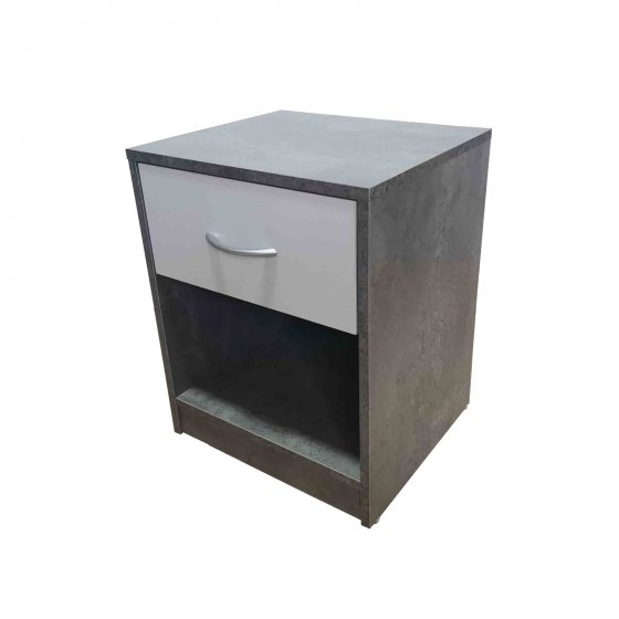 Nachtschrank 2er Set Nina Beton Weiß
