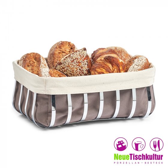 Brotkorb rechteckig Stoff/Metall 