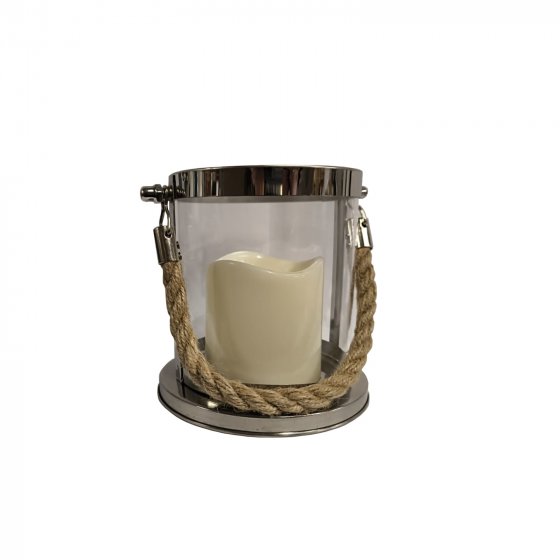 Windlicht mit LED Kerze