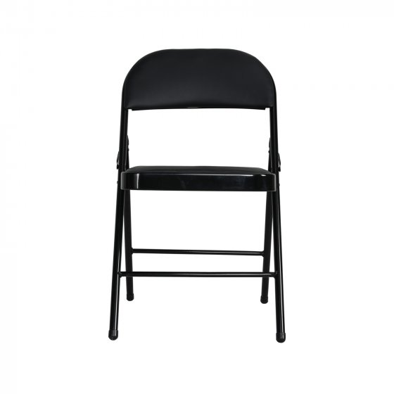 Klappstuhl Kunstleder Gestell Schwarz 6er-Set Schwarz