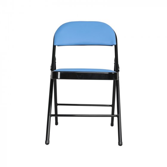 Klappstuhl Kunstleder Gestell Schwarz