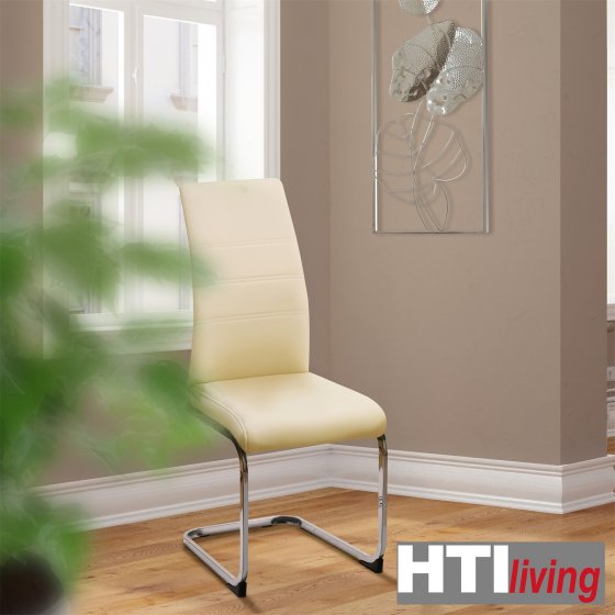 Esszimmerstuhl SallyC Kunstleder 4er-Set Beige 