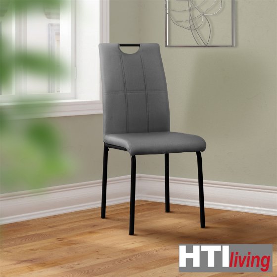 Esszimmerstuhl Denton Webstoff Hellgrau 4er-Set 