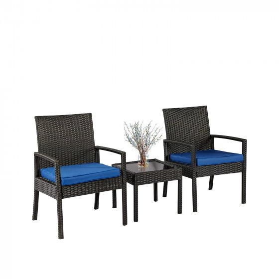 Terrassenmöbel Schwarz/Blau Santadi 