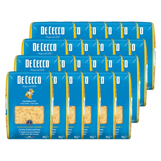 De Cecco Farfalle Nr. 93 Nudeln aus Hartweizengrieß 500g 24er Pack 