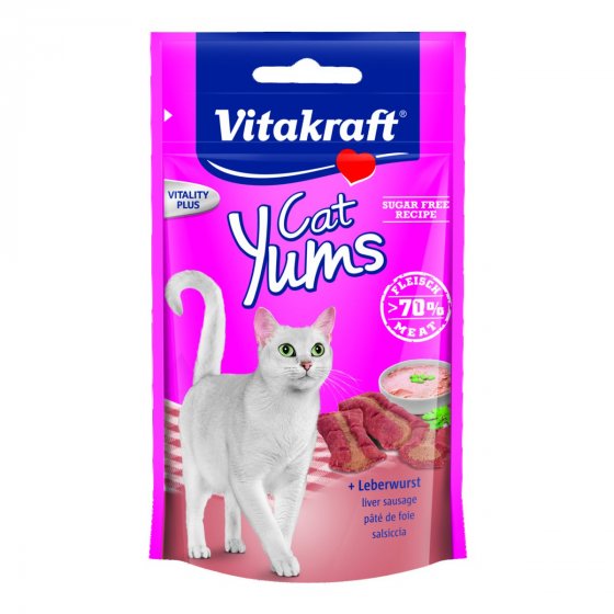 Katzensnack Cat Yums plus Leberwurst - 9 x 40g