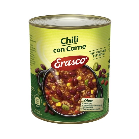 Erasco Chili con Carne mit grüner Peperoni Packung 800g 3er Pack 