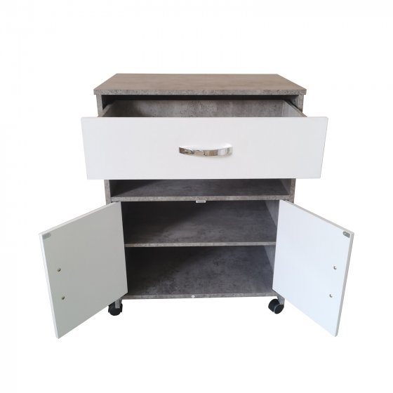 Küchenschrank Beton/Weiß Blanca