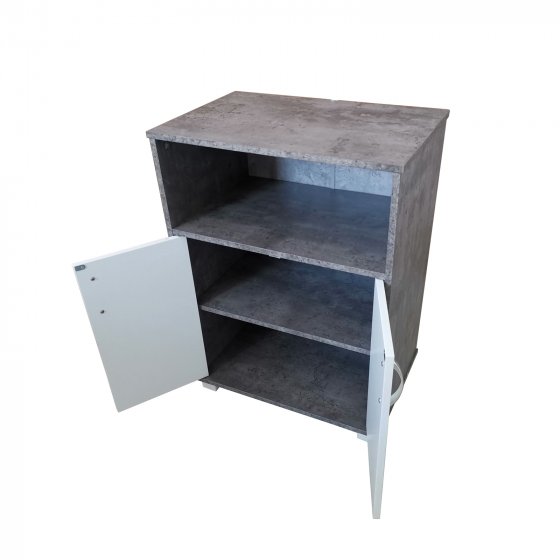 Küchenschrank Beton mit weißen Türen Blanca