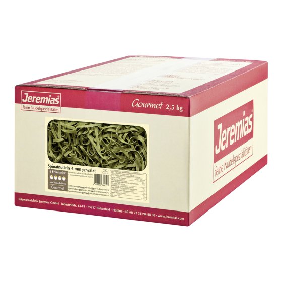 Jeremias Gourmet Spinatnudeln 4 mm gewalzt Frischei Nudeln 2500g 
