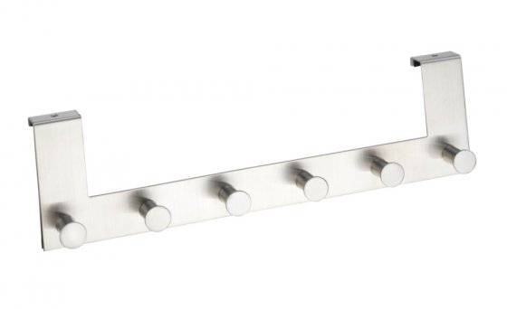 Türgarderobe Edelstahl Mod. Celano 2er Set, je 6 Haken, für Türfalzstärken bis 2 cm 