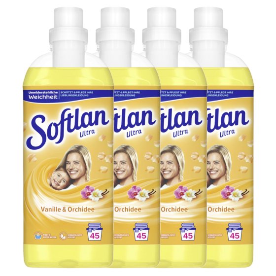 Softlan Vanille und Orchidee Duft für 45 Waschladungen 1000ml 4er Pack 