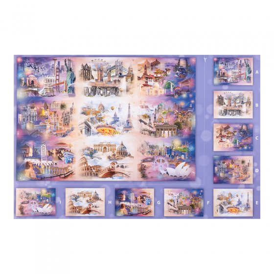 Premium-Puzzle „Städte über den Wolken” 