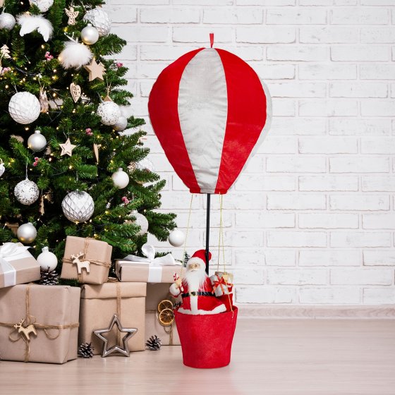 Weihnachtsmann im Heißluftballon