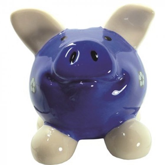 Sparschwein klein Blau Fußball