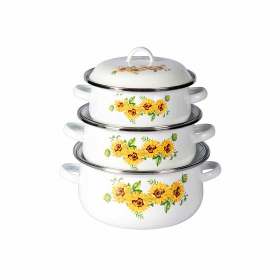 Emaille-Topfset „Sonnenblume”