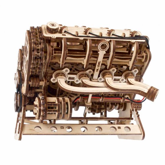 Holzmodell Motor V8