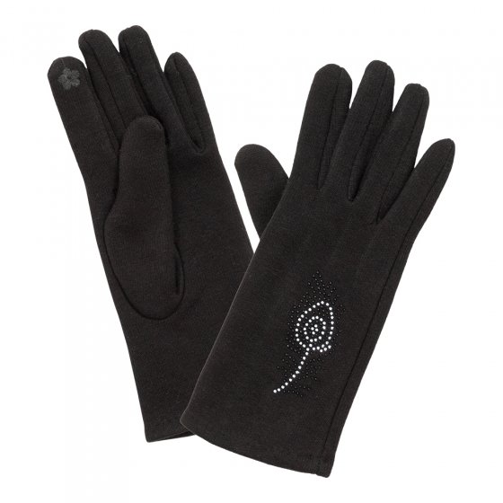 Handschuhe mit Glitzer Schwarz