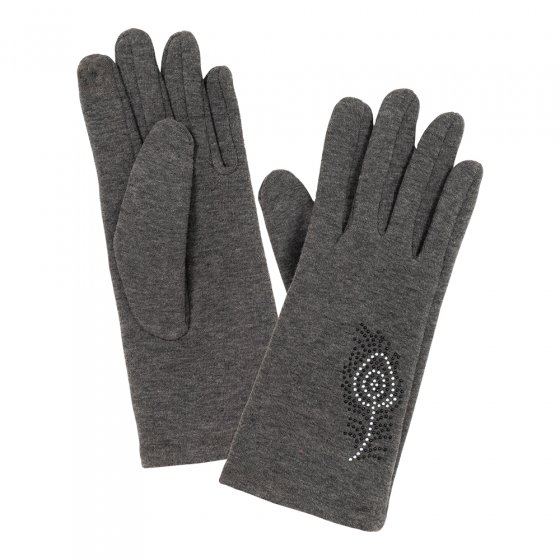 Handschuhe mit Glitzer Grau