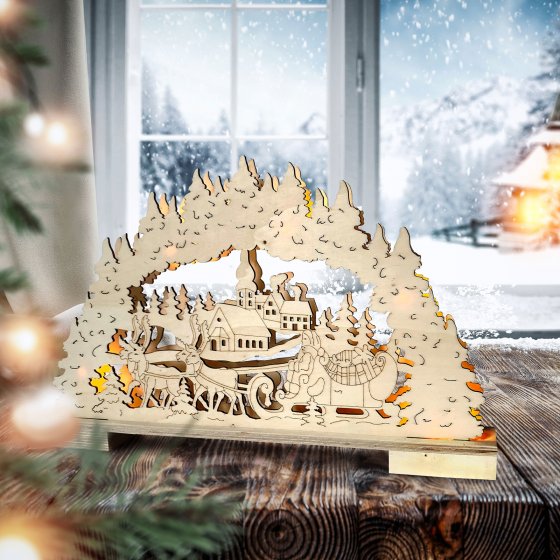Schwibbogen Weihnachtsschlitten