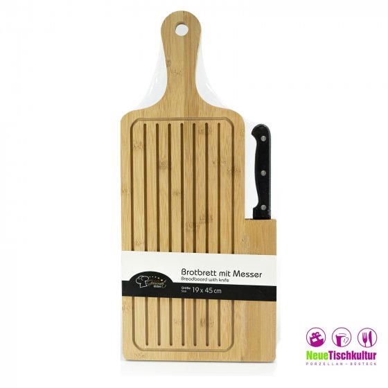 Brotschneidebrett mit Messer Bamboo 