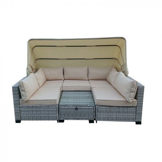 Loungemöbel Grau/Beige 6-teiliges Set 