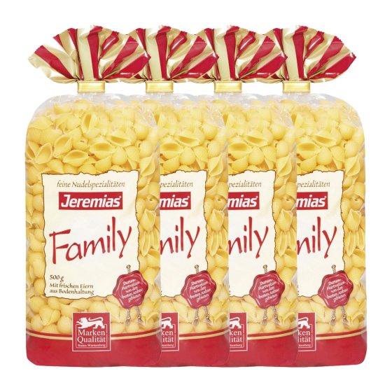 Jeremias Muscheln Classic Frischei Family Nudeln 500g 4er Pack 