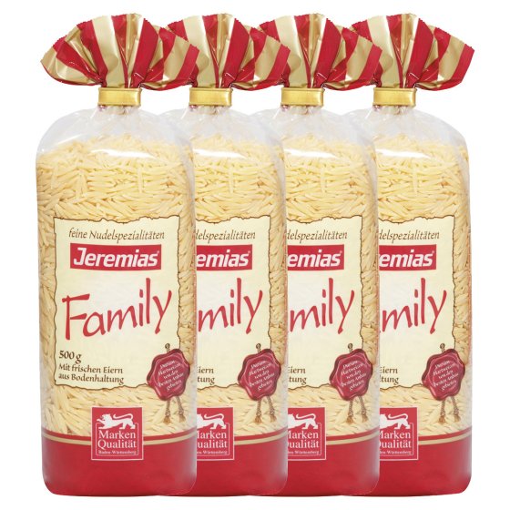 Jeremias Nudelreis Classic Family Frischei Nudeln 500g 4er Pack 