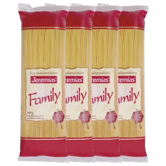 Jeremias Spaghetti Family Nudeln mit frischen Eiern 500g 4er Pack 