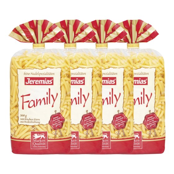 Jeremias Makkronelli Family Nudeln mit frischen Eiern 500g 4er Pack 