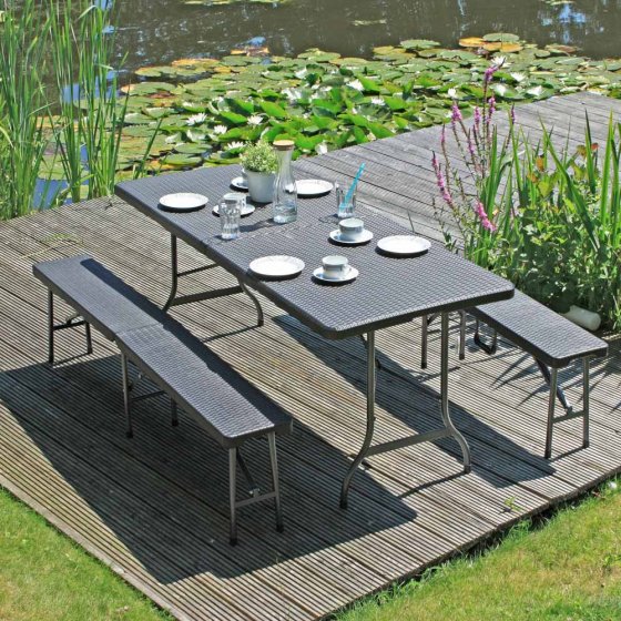 Tisch-Set "Ventana", Rattan-Optik