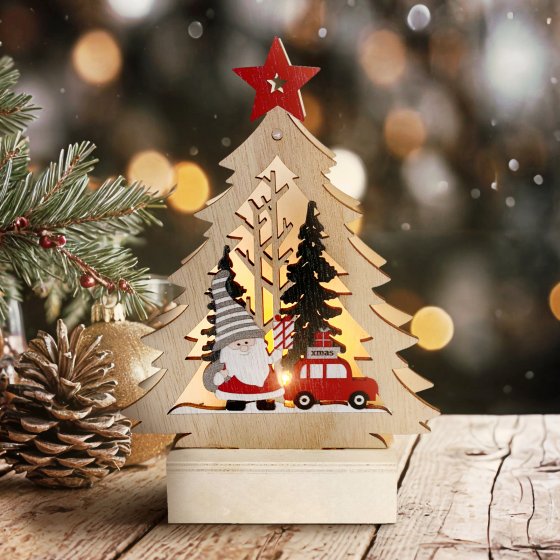 Leuchtspitze Weihnachtsmann kommt mit dem Auto