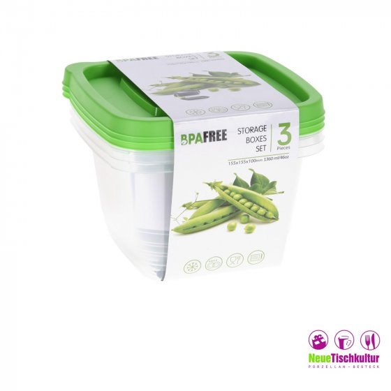 Vorratsdosen-Set, 3-teilig Deckel Grün 