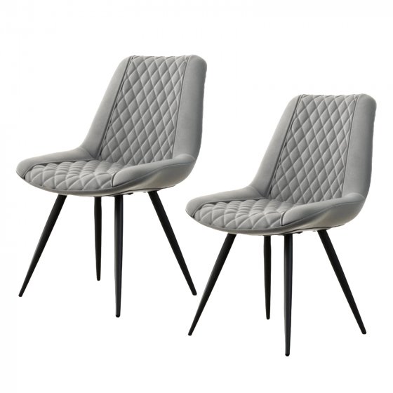Esszimmerstuhl Astrid 2er-Set Kunstleder Grau 