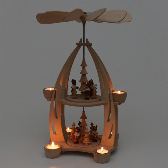 Tischpyramide mit 6 Teelichtern Bergleute 