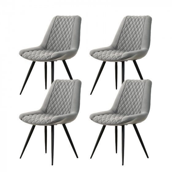 Esszimmerstuhl Astrid 4er-Set Kunstleder Grau 
