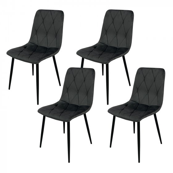 Stuhl Mesa Eco 4er-Set Velvet Grau 