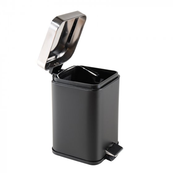 Treteimer eckig Jannik 3 Liter Schwarz Silber 